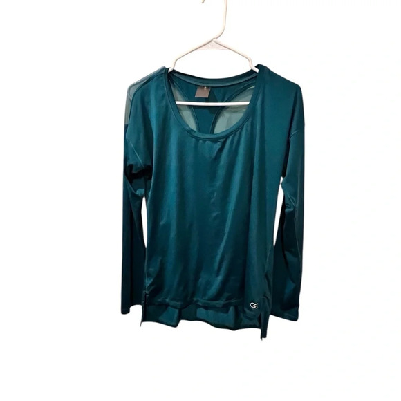 CALIA By Carrie Underwood Deep Teal Long Sleeve Mesh Back Top Women’s Size Small - Picture 1 of 7